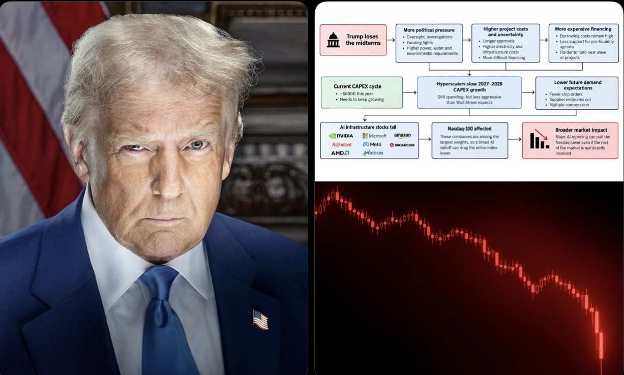 🚨 トランプ氏の中間選挙での敗北が、AIバブル崩壊の引き金となる可能
