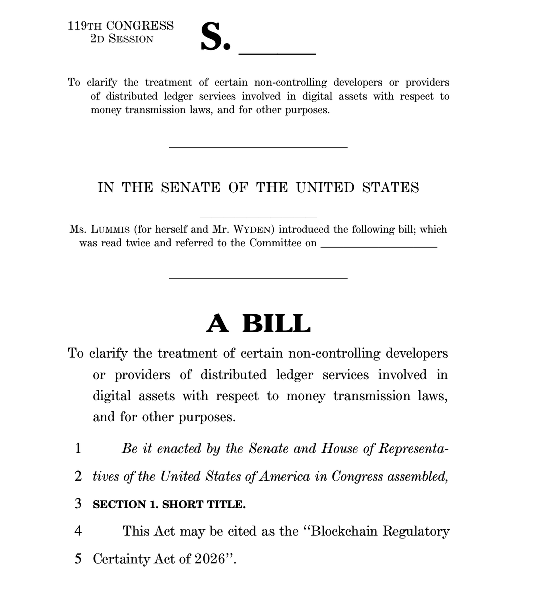 速報: 🇺🇸 米国上院議員シンシア・ラミス氏、ビットコイン開発者が資金送金業者に分類されないように保護する法案を提出... -  moomooコミュニティ