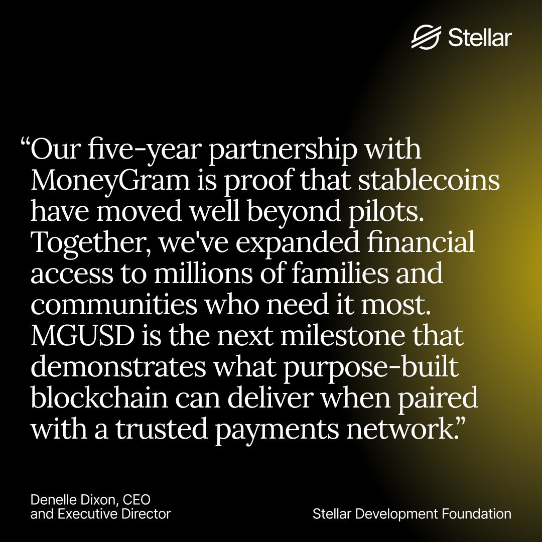Proof beyond pilots.  @MoneyGram's launch of MGUSD on Stellar is an example of how blockchain can accelerate traditional financial infrastructure and deliver real results, globally.