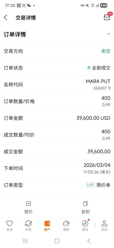 Regarding selling put options