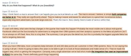 Some really insightful data on Q3 $META from a digital ad agency/partner: