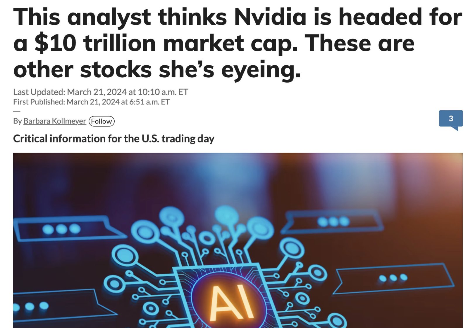 英伟达$英伟达(NVDA.US)$ 英伟达(Nvidia)市值将在2030年前达到至少10万亿美元，I/O基金首席科... - moomoo 社区