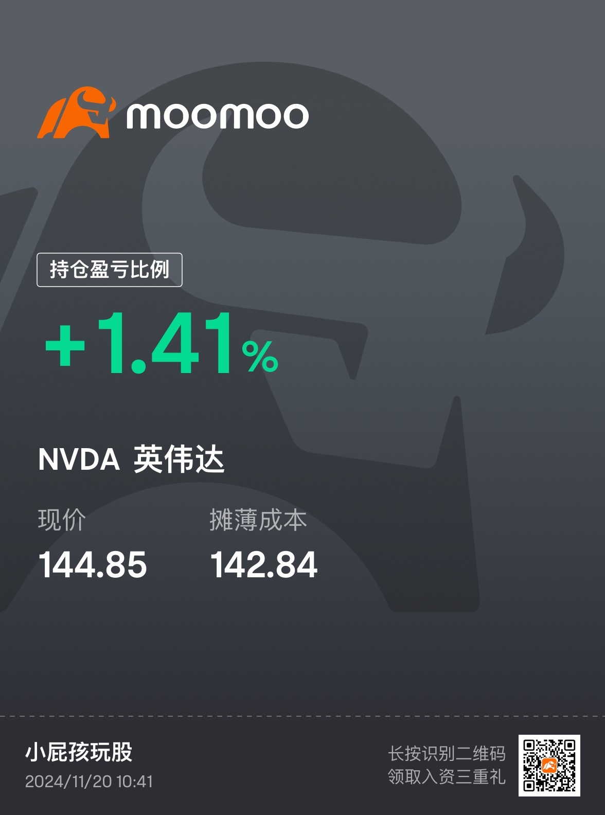 $英伟达 (NVDA.US)$ 捞在今天最低点