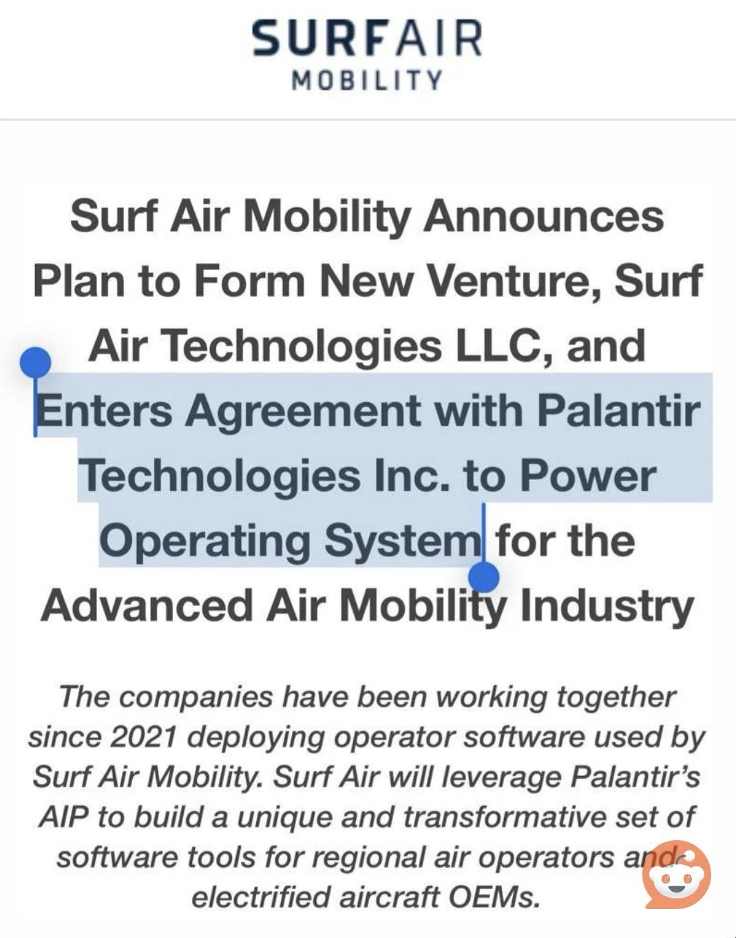 Why Would Palantir Keep Buying SurfAir Mobility shares? Potential M&A? Very Speculative!