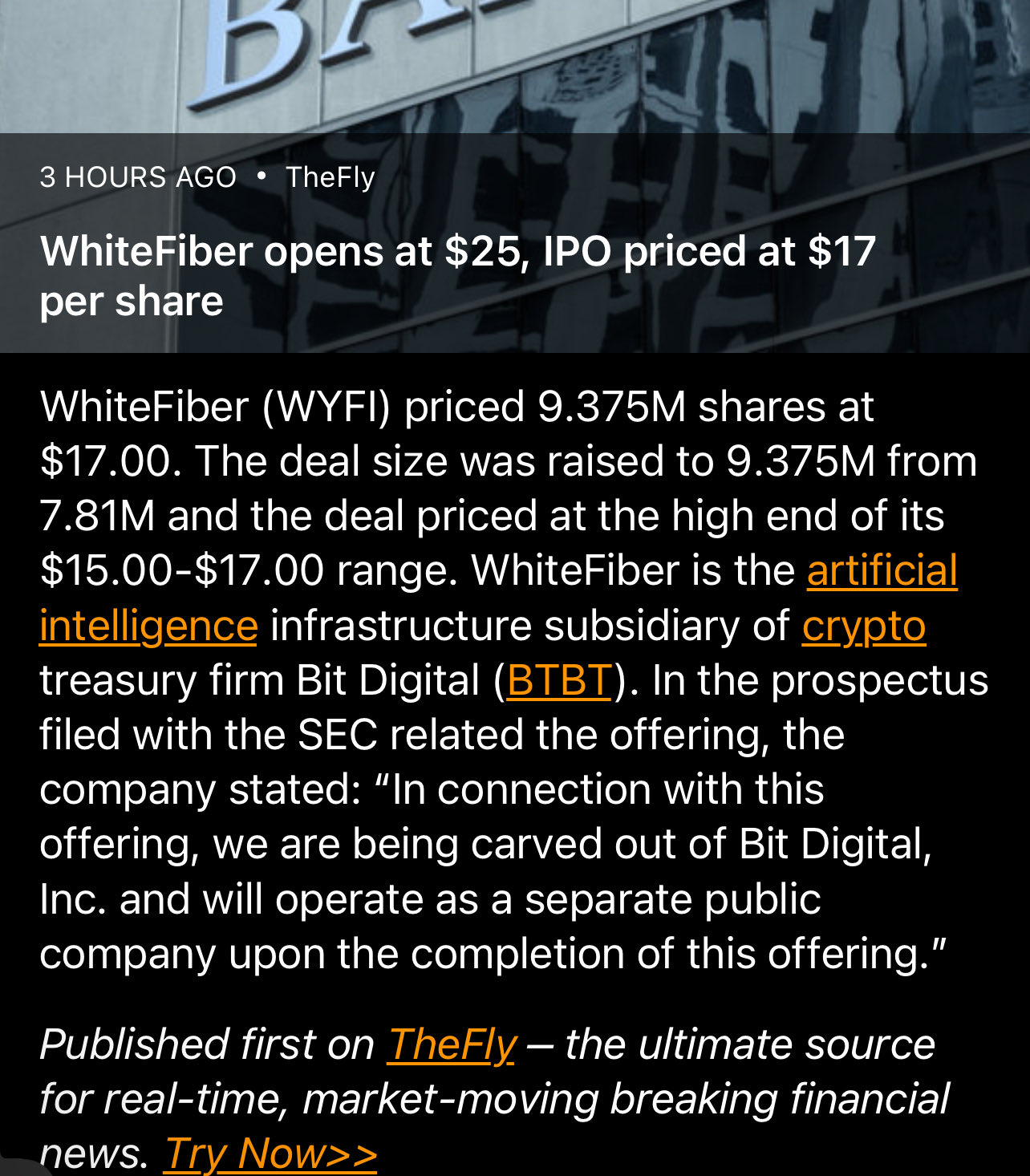 新的APLD, CRWV - Whitefiber首次公开募股