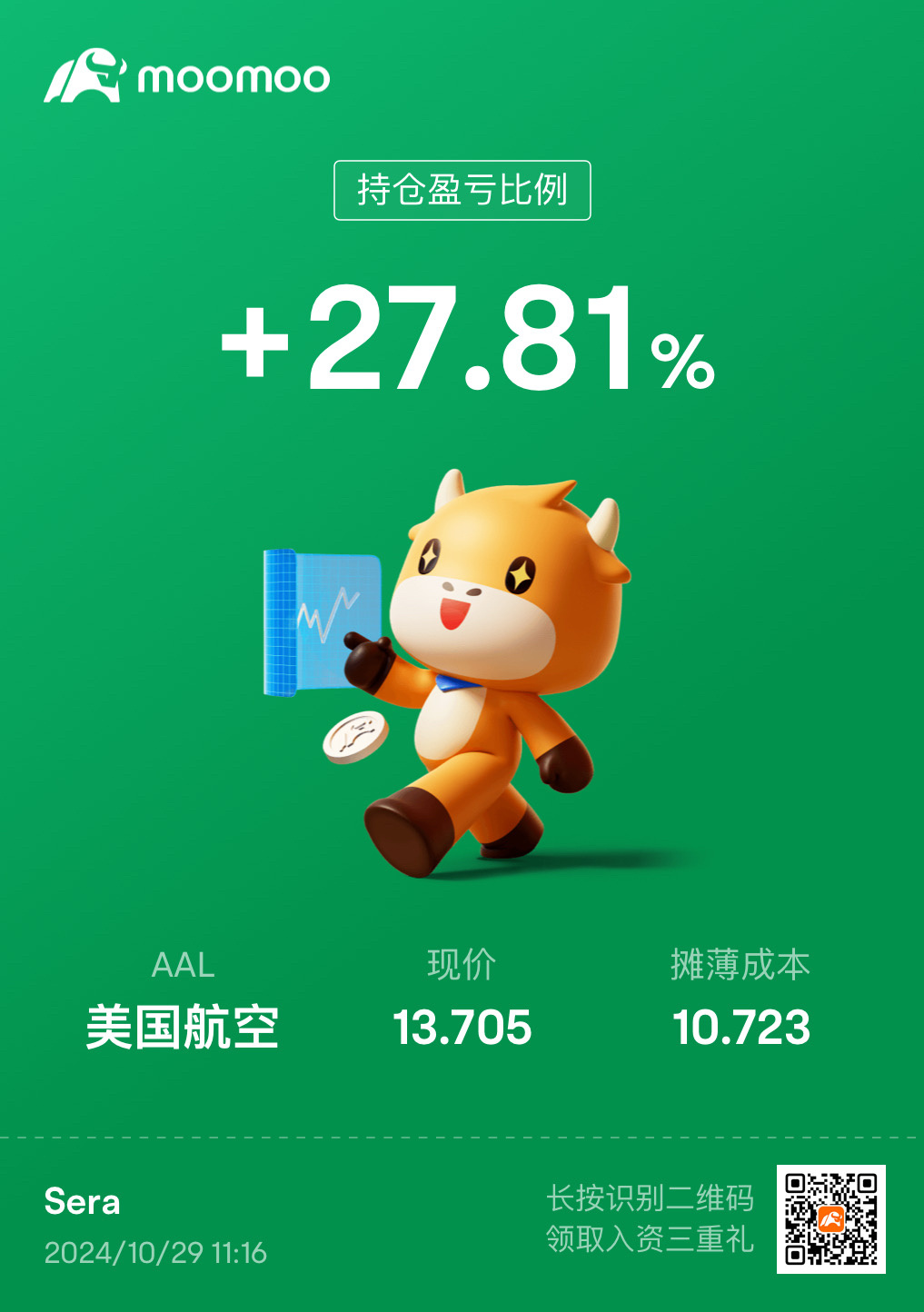 $美國航空 (AAL.US)$ 還是你好！👍😄