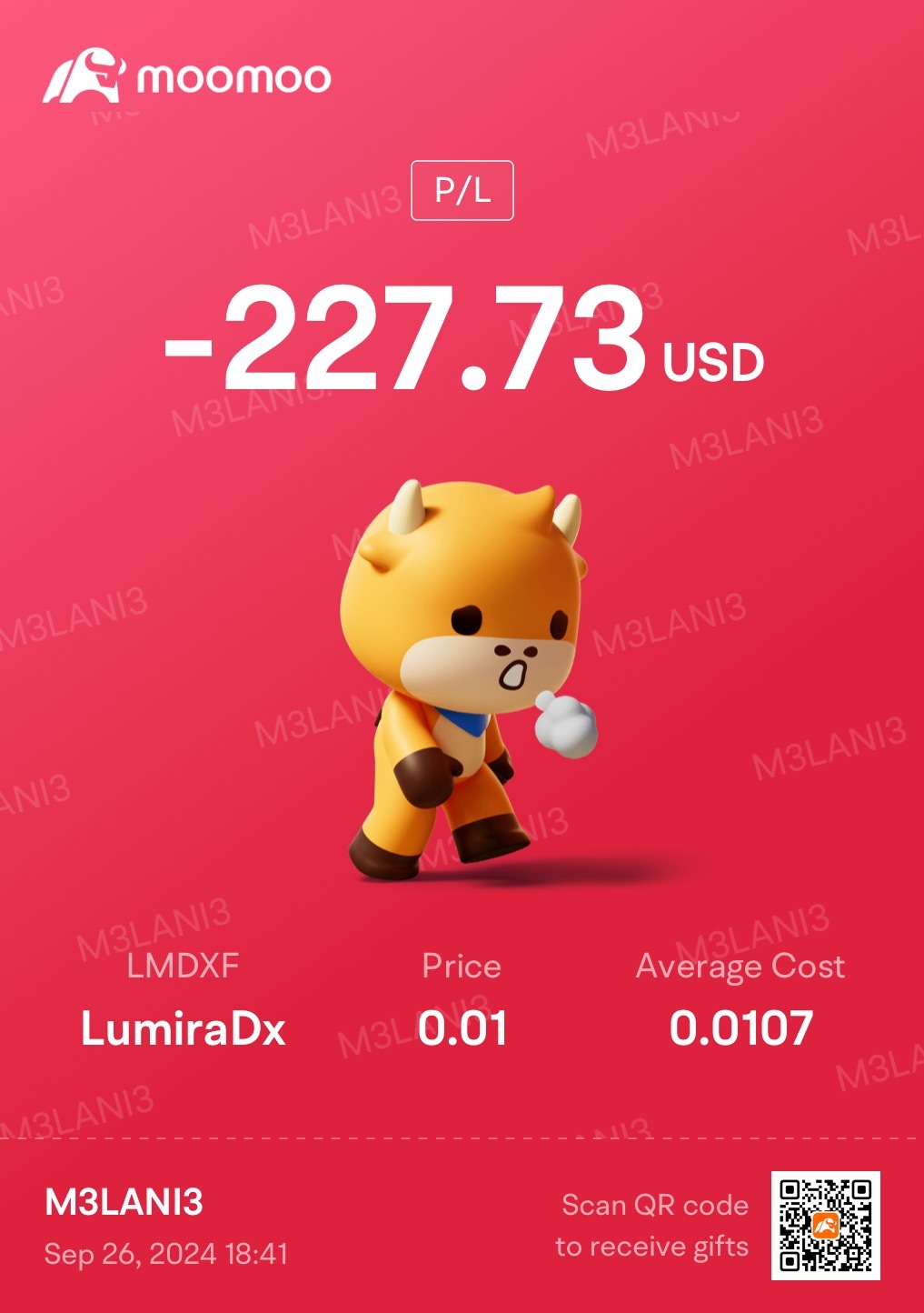 $LumiraDx (LMDXF.US)$ 她正在向上流动...走向绿色一方！