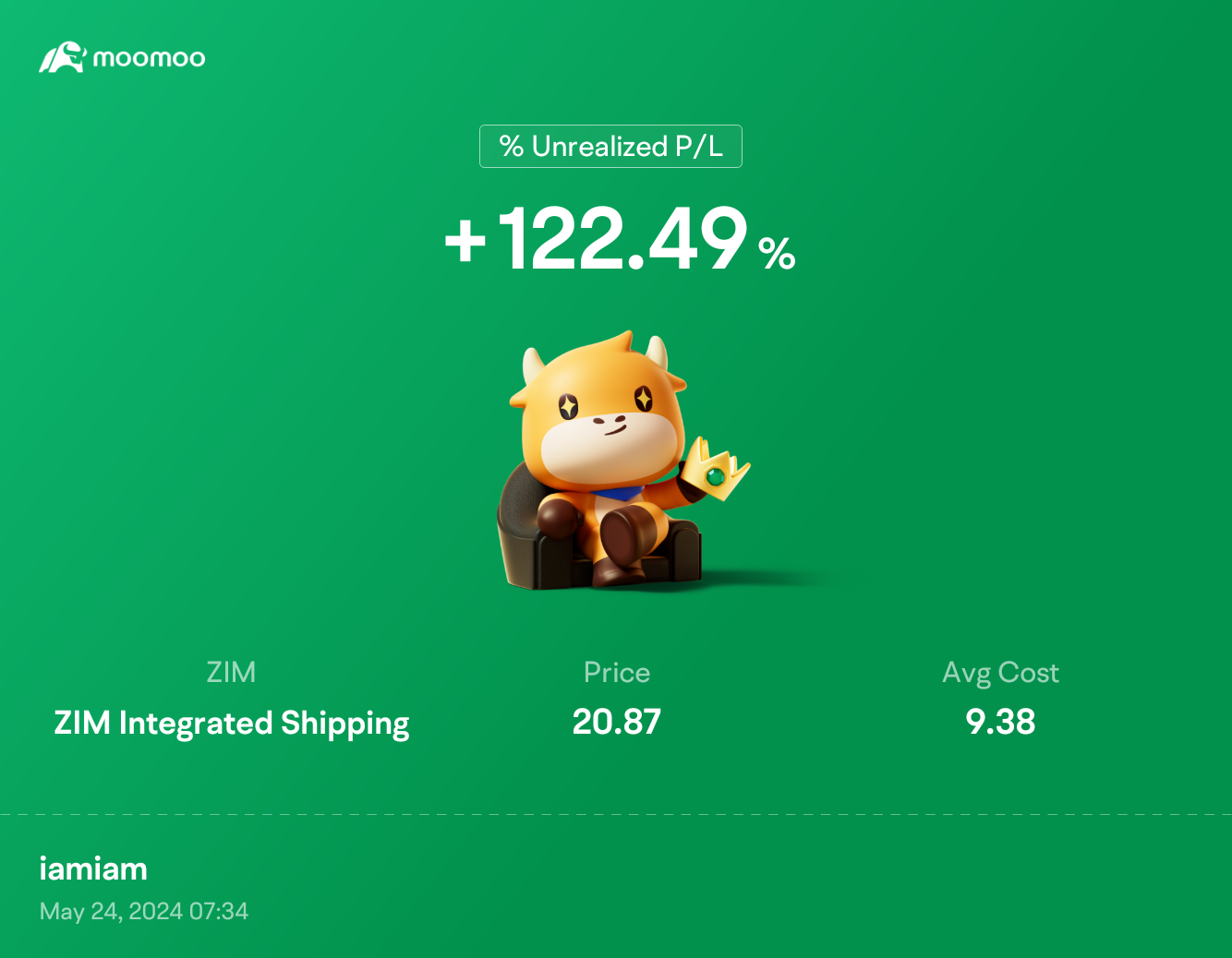 $以星航運 (ZIM.US)$ Whoo-Hoo！有魚上鉤了！ 在翡翠色的海洋中航行 💚  舊照片，只是用來展示我買入的船運公司 $Seanergy Maritime (SHIP.US)$ $黛安娜船舶 (DSX.US)$ $Navios Maritime (NMM.US)$ $Nordic American Tankers (NAT.US)$