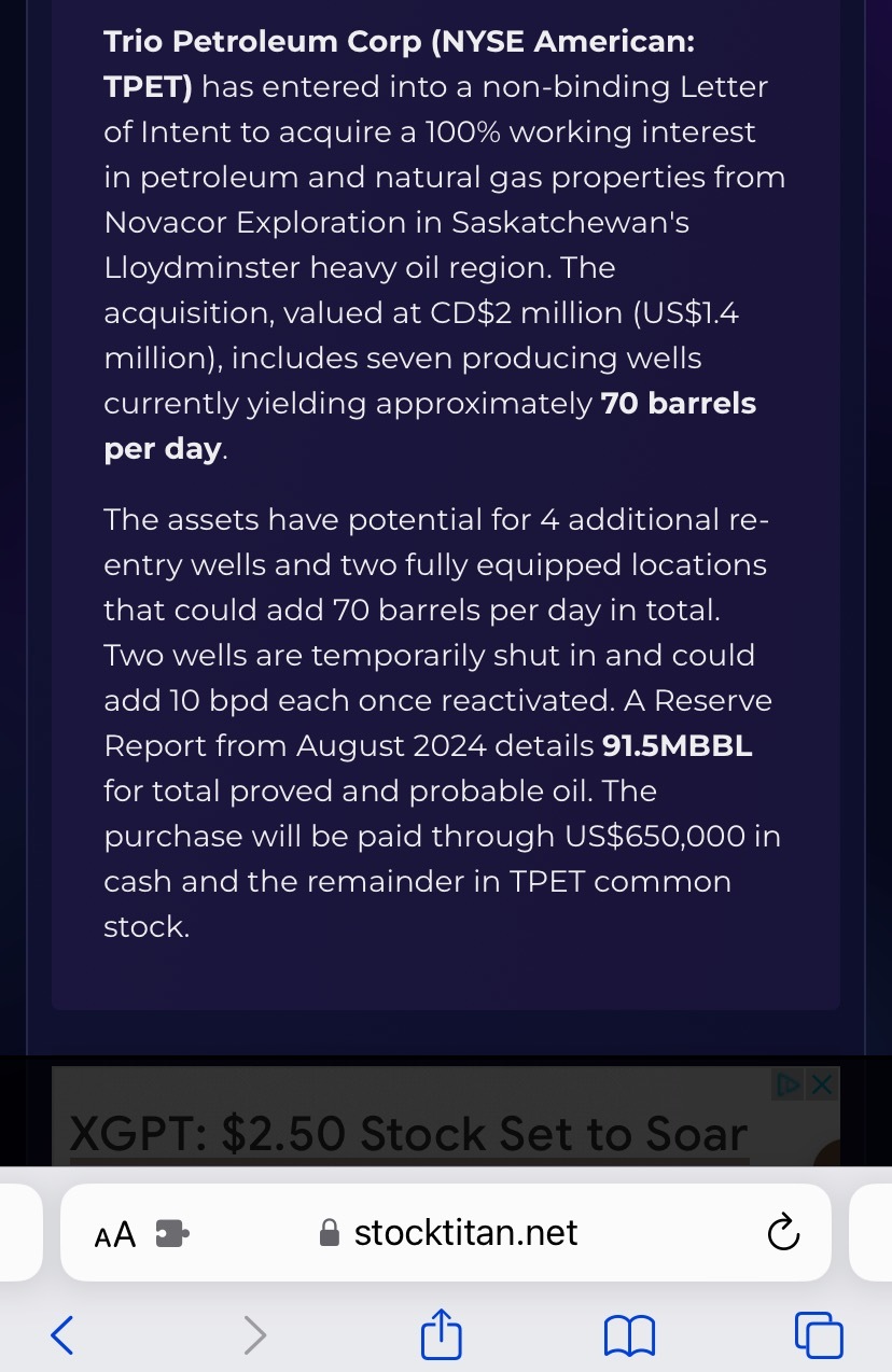 Look like they gave 1/3 of the company in the deal if it’s only 3m market cap 🫤 1.4m and only payed 650k in cash the rest was in common shares