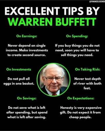 Advice from Warren Buffett on :
