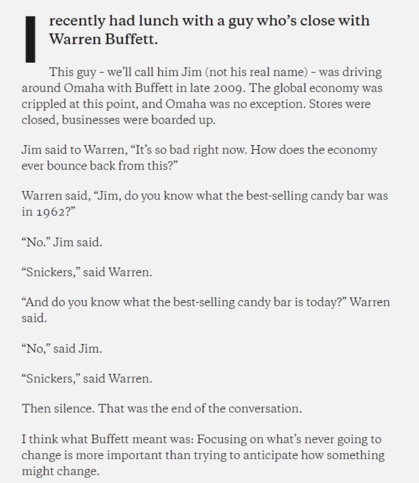 Warren Buffett on focusing on what’s never going to change