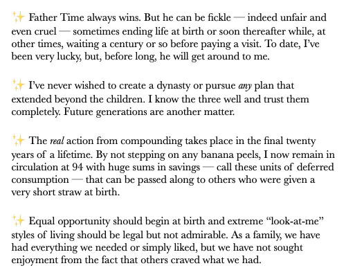 "Father Time always wins" — and a few more of my favorite lines from the mini-letter that Warren Buffett released.