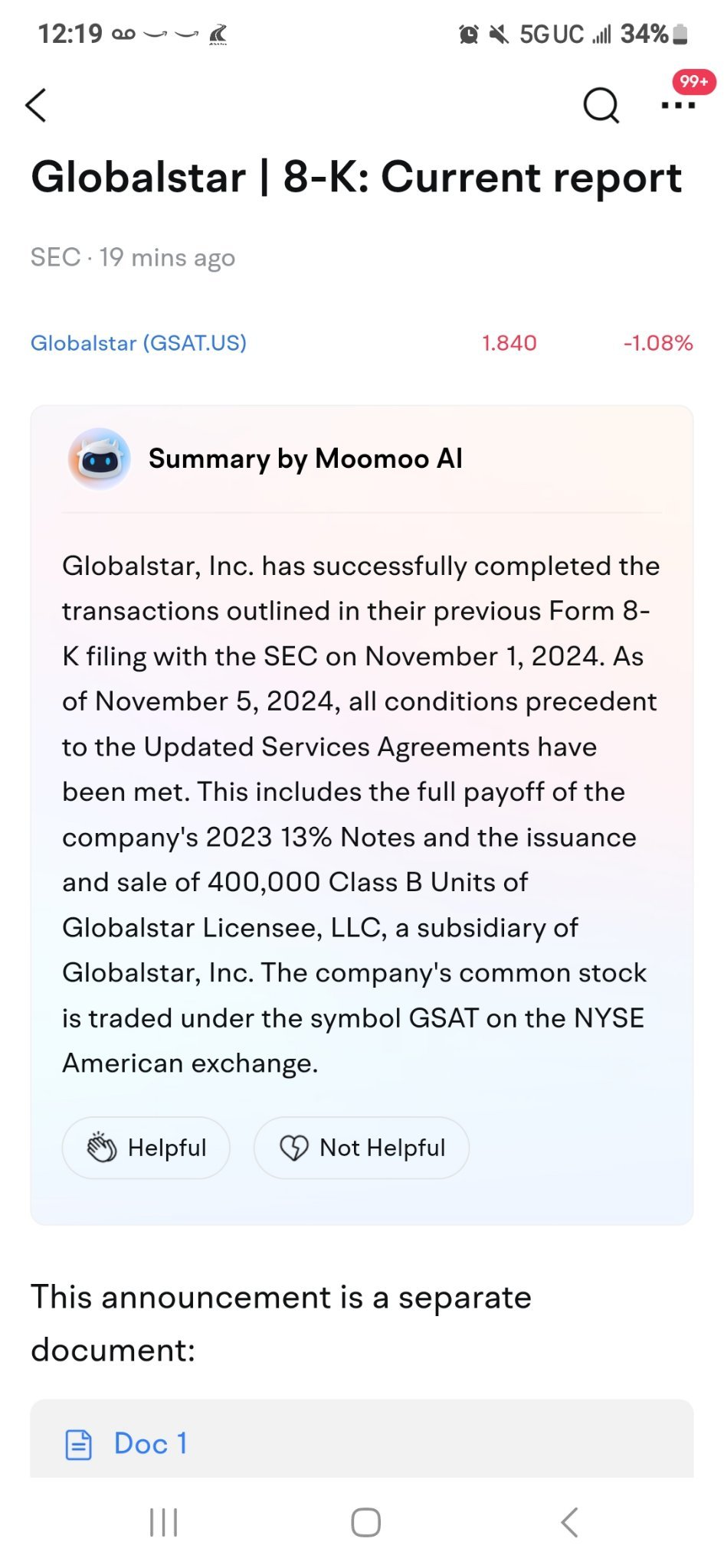 $Globalstar (GSAT.US)$ buckle up...enjoy the ride💎🔥✌️