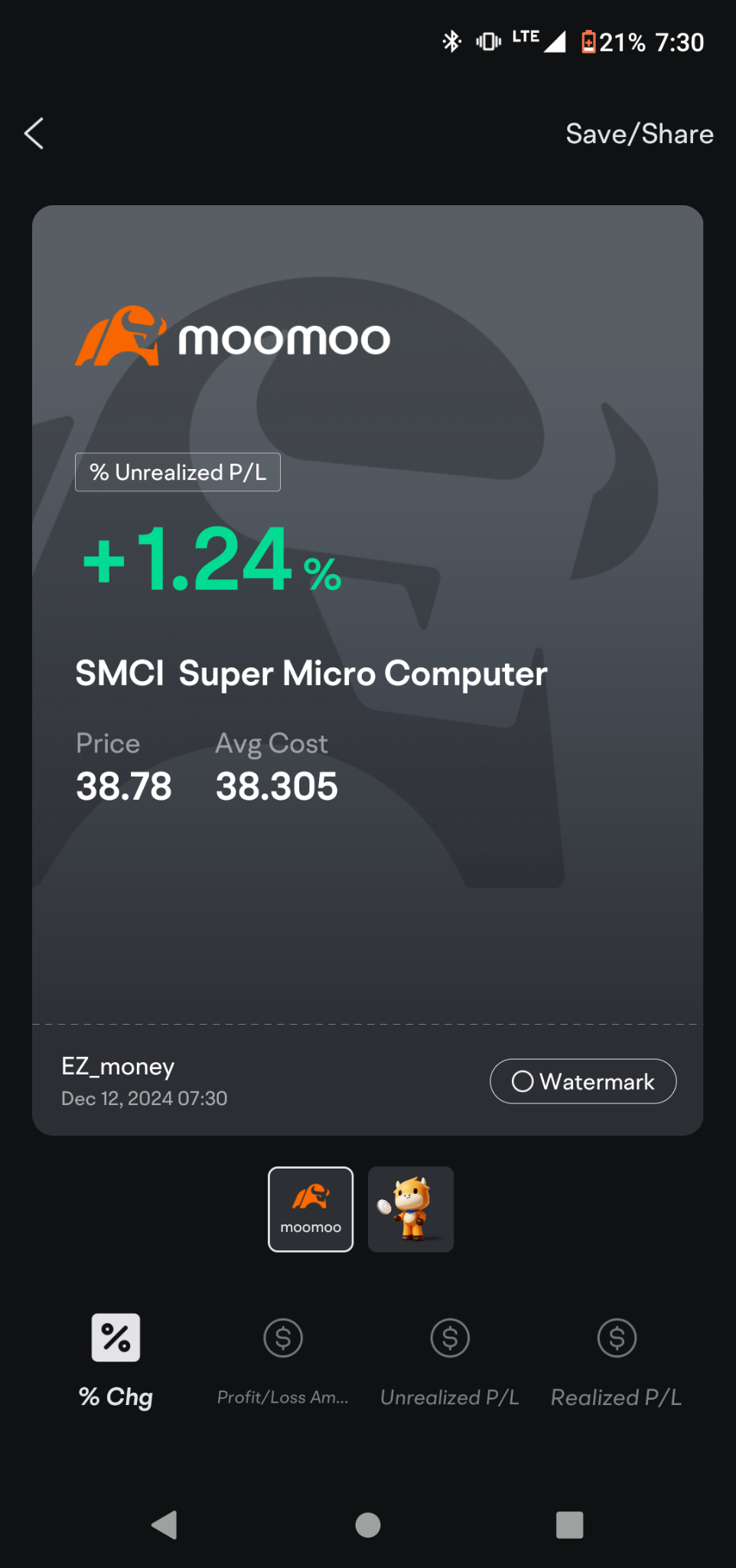 $Super Micro Computer (SMCI.US)$  it's nothing to brag about, but thanks to these dips i was able to DCA down from 40s ready for 50s 🤑 LFG bulls squeeze the sh...