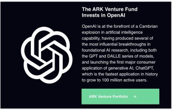 Cathie Wood 的 Ark Invest 收购了人工智能领导者 $MSFT OpenAI 的股份