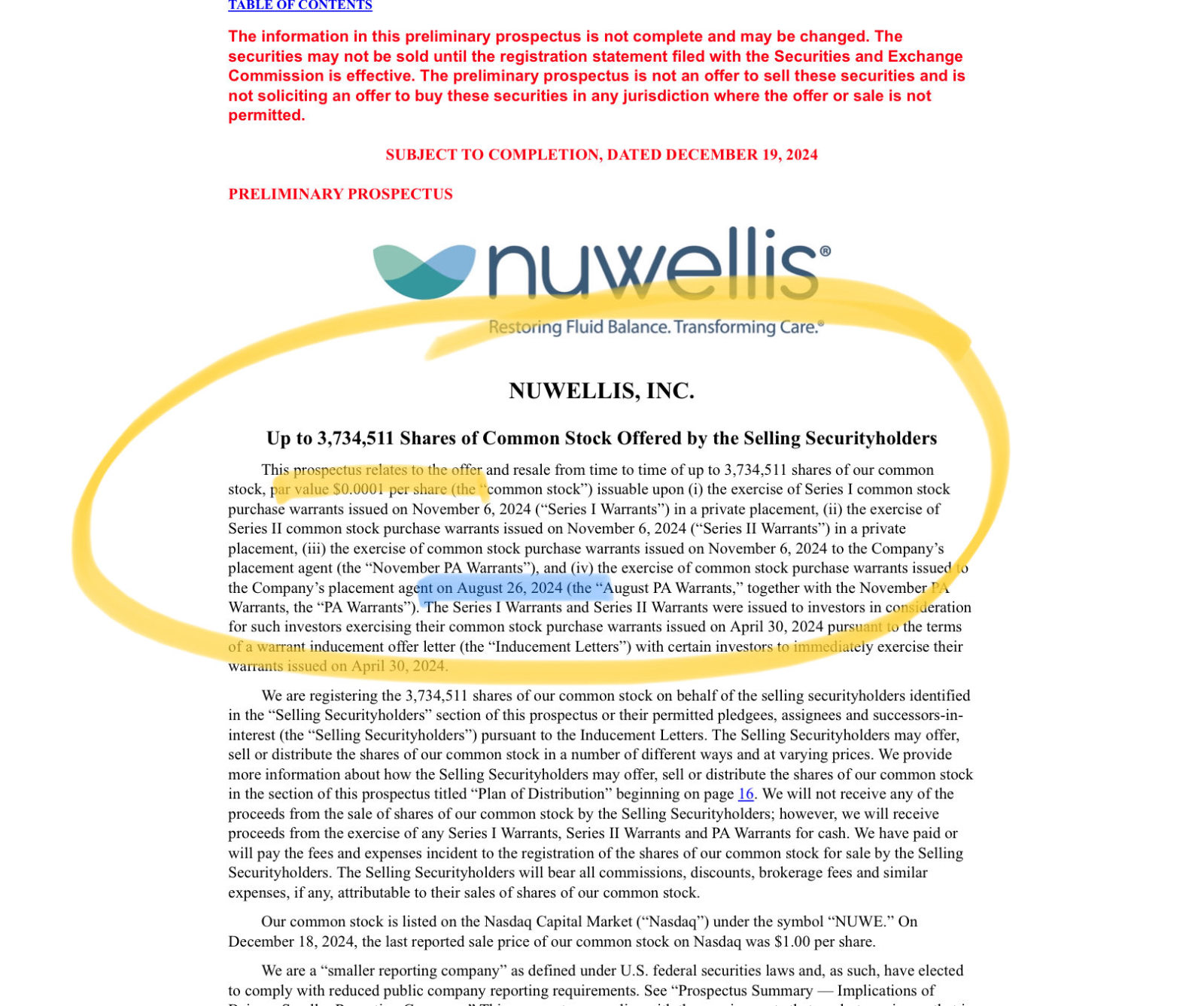 $Nuwellis (NUWE.US)$ 嗯…我要發佈這則新聞。