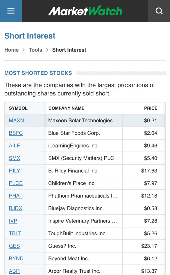 $MAXN 是目前賣空最多的股票 👀