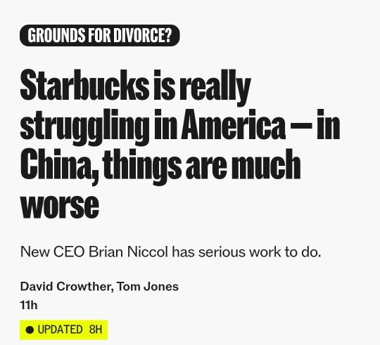 Starbucks is in deep trouble