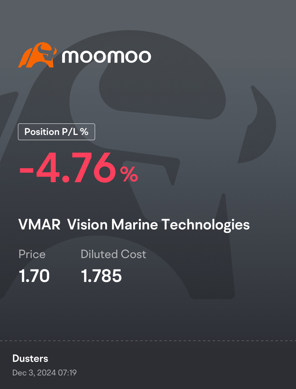 $ビジョン・マリン (VMAR.US)$ 購入し続けます。株を気に入っています