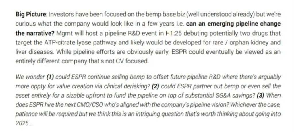 Must BUY Esperion Therapeutics Selling FDA Approved Statin Alternative Drugs Will Soon Be Acquired Suspect The Analysts. 