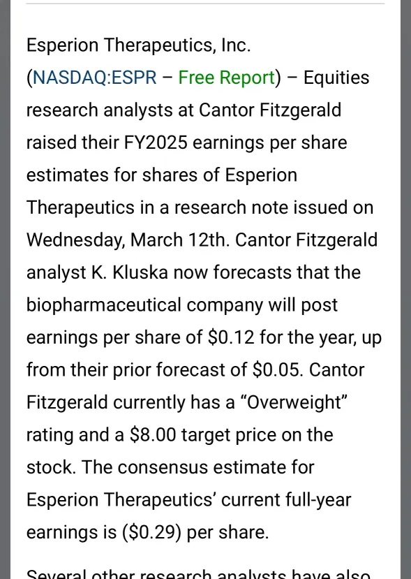 Cantor Just Raised One Of The Cheapest Stocks On Wallstreet  435% Upside $8 Target FY2025 Earnings to $0.12 from $0.05 