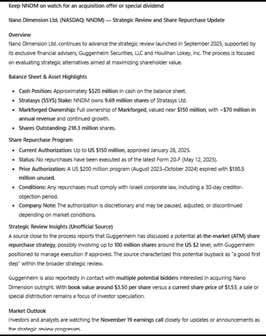  下周将迎来NNDM投资者的一大笔收益，对比苹果、英伟达、特斯拉和AMD。NNDM下周可能有50%的上涨空间。