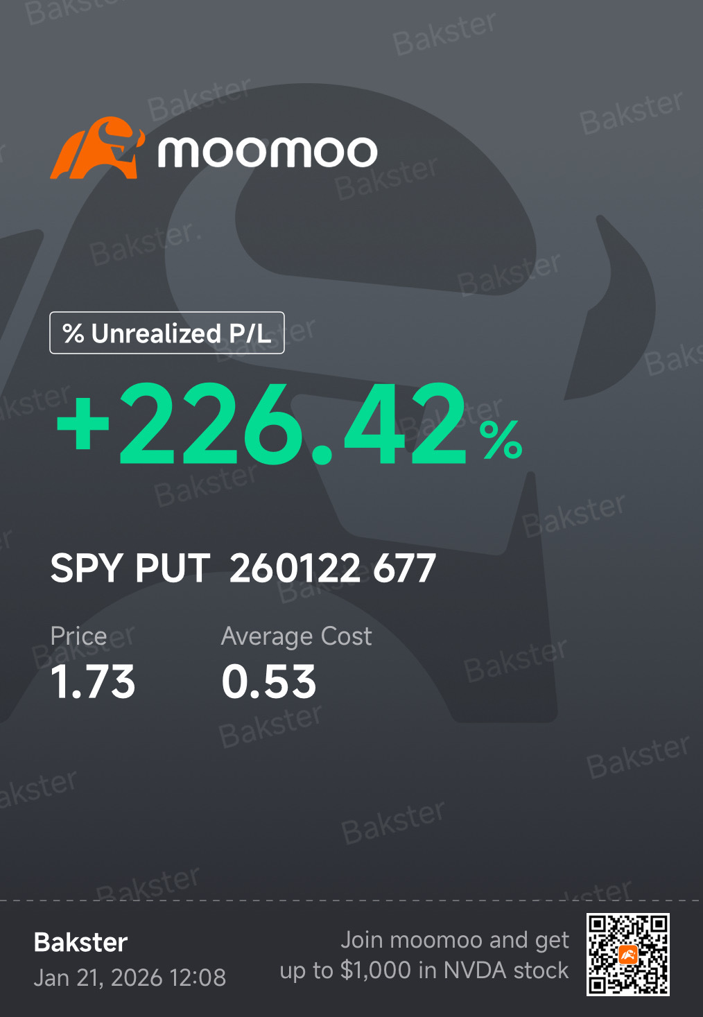 $標普500指數ETF-SPDR (SPY.US)$ 讓一部分持倉過夜到明天。