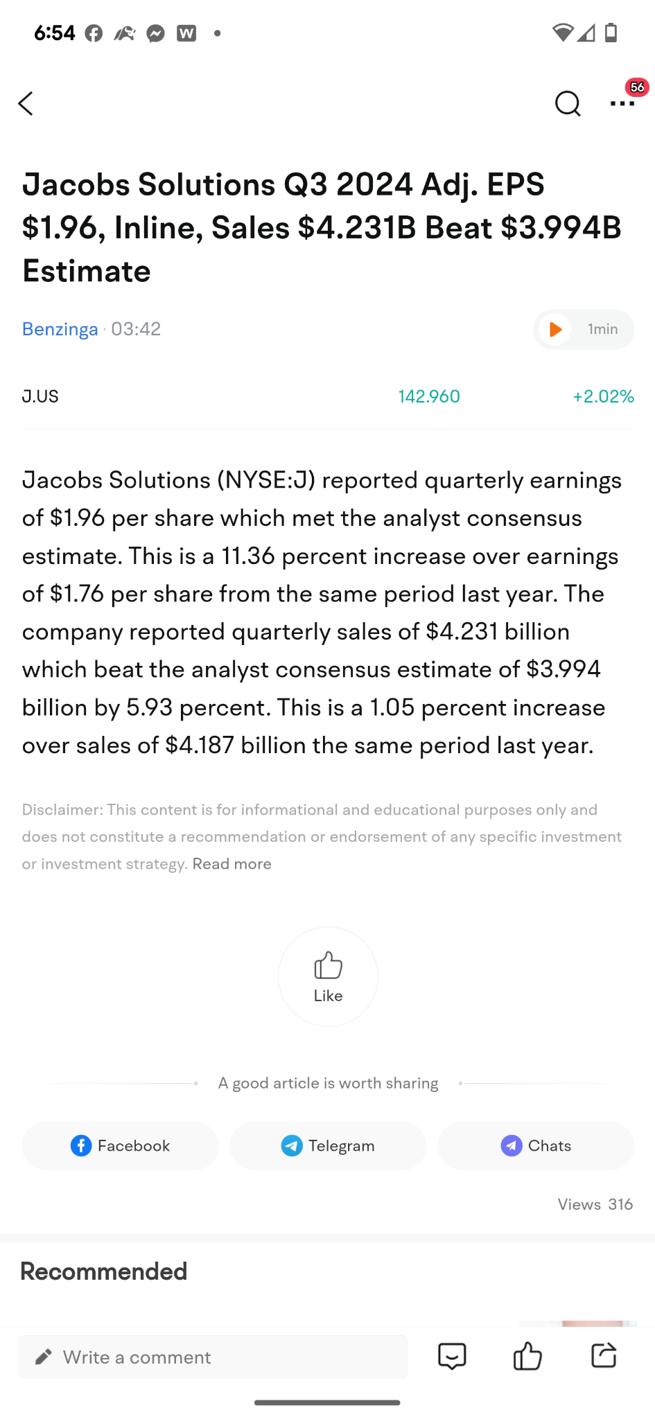 $雅各布工程 (J.US)$ 報告中看起來不錯價格正在上漲，  密切留意 $特斯拉 (TSLA.US)$$英偉達 (NVDA.US)$