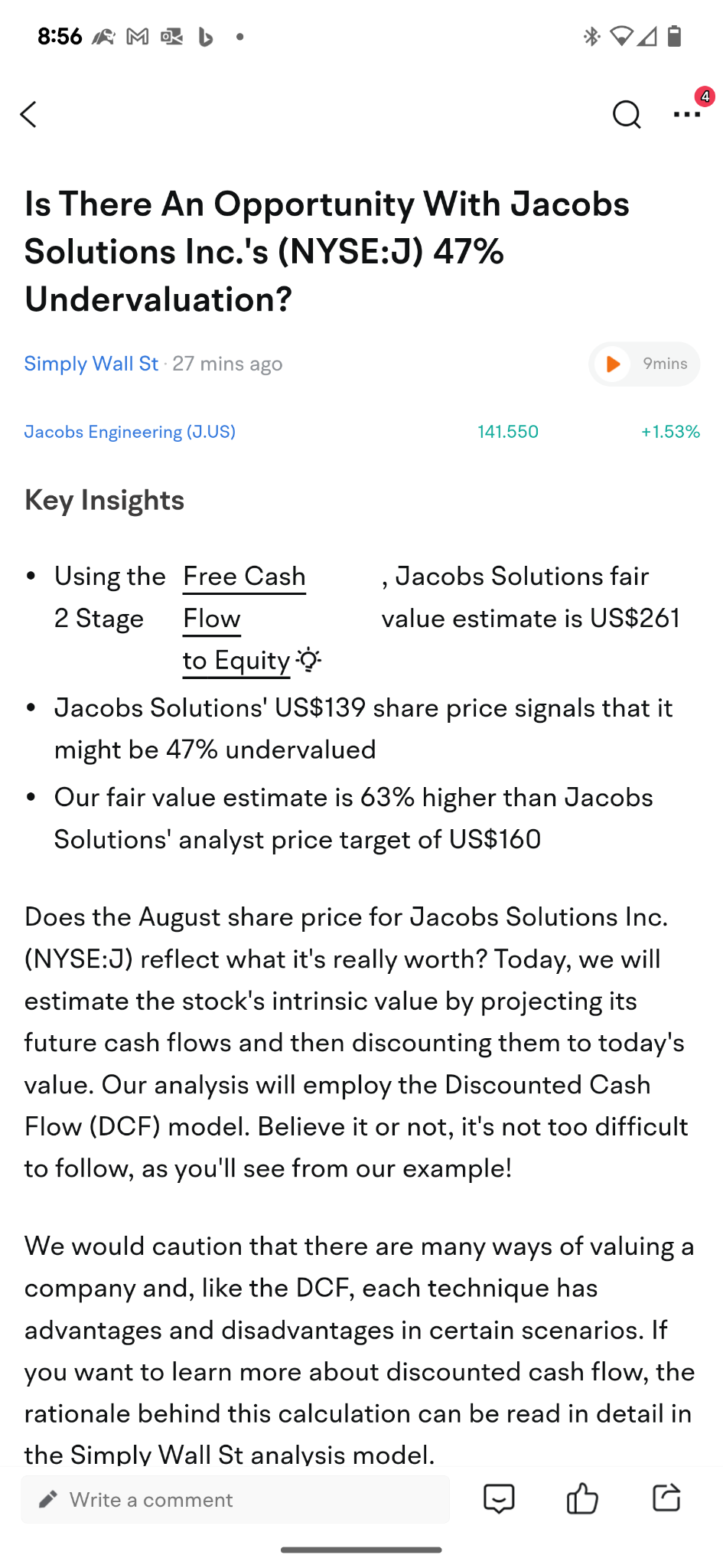 $雅各布工程 (J.US)$ 股價低估了，請留意 $特斯拉 (TSLA.US)$$英偉達 (NVDA.US)$