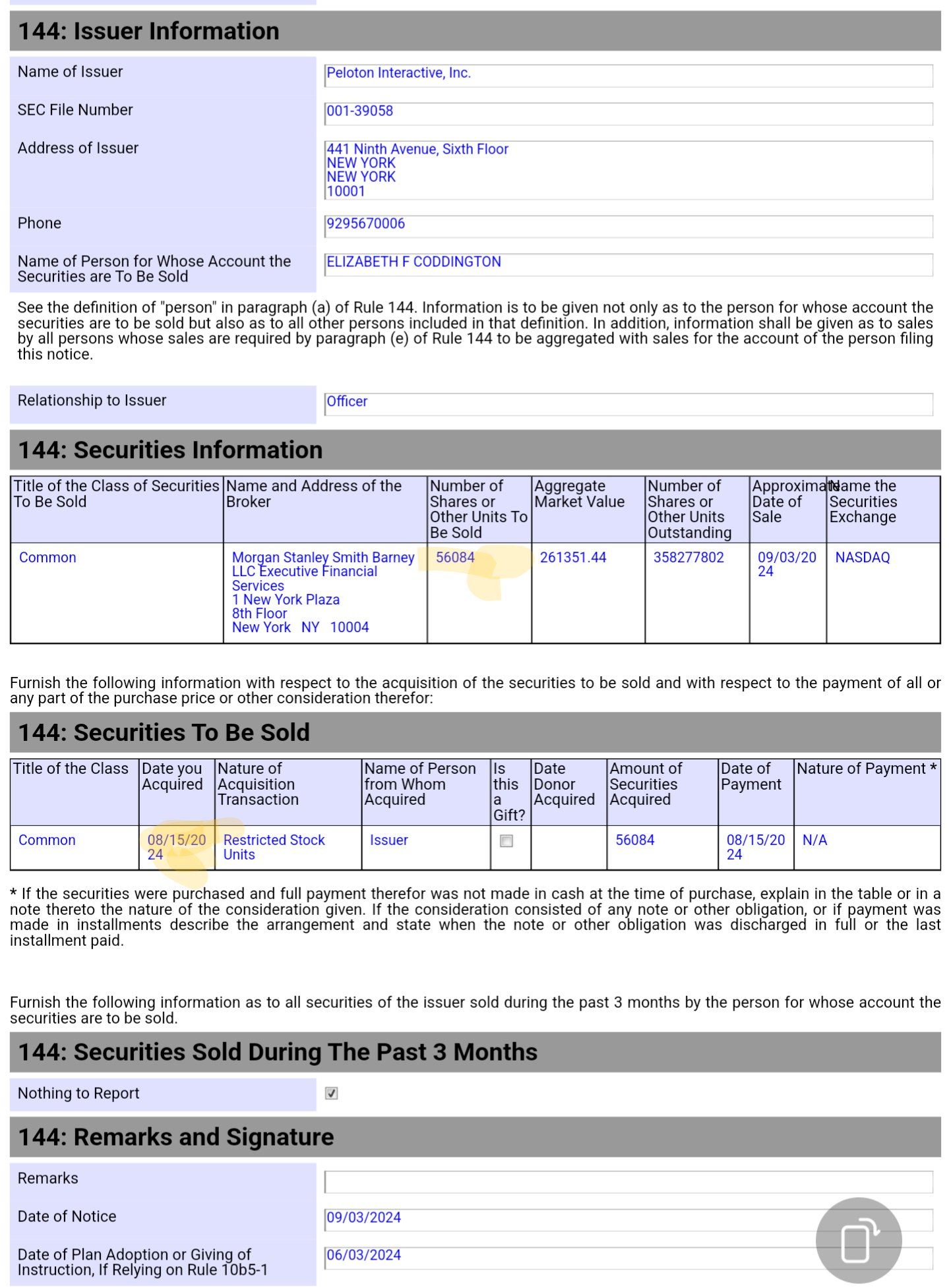 $Peloton Interactive (PTON.US)$ loaded up and sold off, gotta love insiders making a dime off the new investors and or old ones too