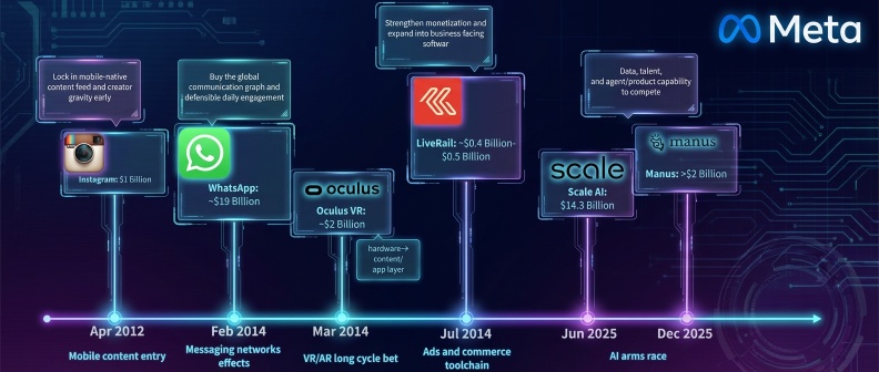 From Instagram to Manus: Meta's M&A Playbook