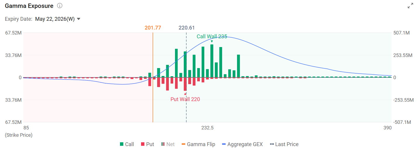 （Path: moomoo Desktop > Stocks > Options > Analysis> Gamma Exposure)