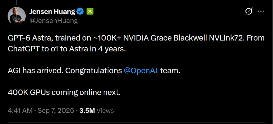 กระแสการเทรด AI กำลังหมุนเวียนกลับมาที่กลุ่มฮาร์ดแวร์ การเปิดตัว GPT-6 Astra ของ OpenAI และความก้าวหน้าในงานวิจัยล่าสุดของ Anthropic ช่วยฟื้นคืนสมมติฐานการลงทุนง่ายๆ ที่ว่า การพัฒนา AI ระดับแนวหน้ายังคงต้องใช้โครงสร้างพื้นฐานทางกายภาพมหาศาล AI ที่เก่งขึ้น ยังไงก็ต้องใช้กำลังการประมวลผล (Compute) ที่มากขึ้น GPT-6 Astra แสดงให้เห็นถึงการก้าวกระโดดครั้งสำคัญในด้านการใช้เหตุผลและความสามารถทางวิทยาศาสตร์ แต่สิ่งที่สำคัญกว่าสำหรับนักลงทุนสายฮาร์ดแวร์ก็คือ $undefined (NVDA.US)$ Jensen Huang ซีอีโอของ NVIDIA กล่าวว่า Astra นั้น...