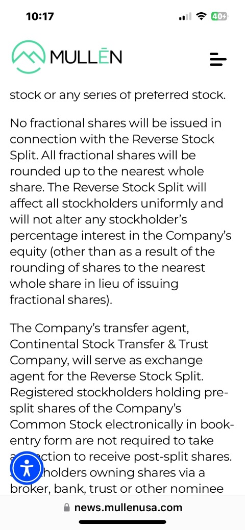 Aren't we due one share if you held less than 60 before reverse split?