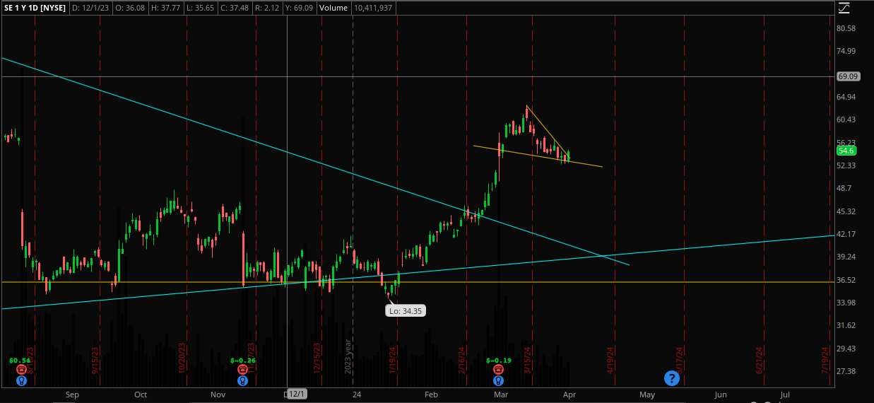 $シー (SE.US)$フラッグから跳ね返る