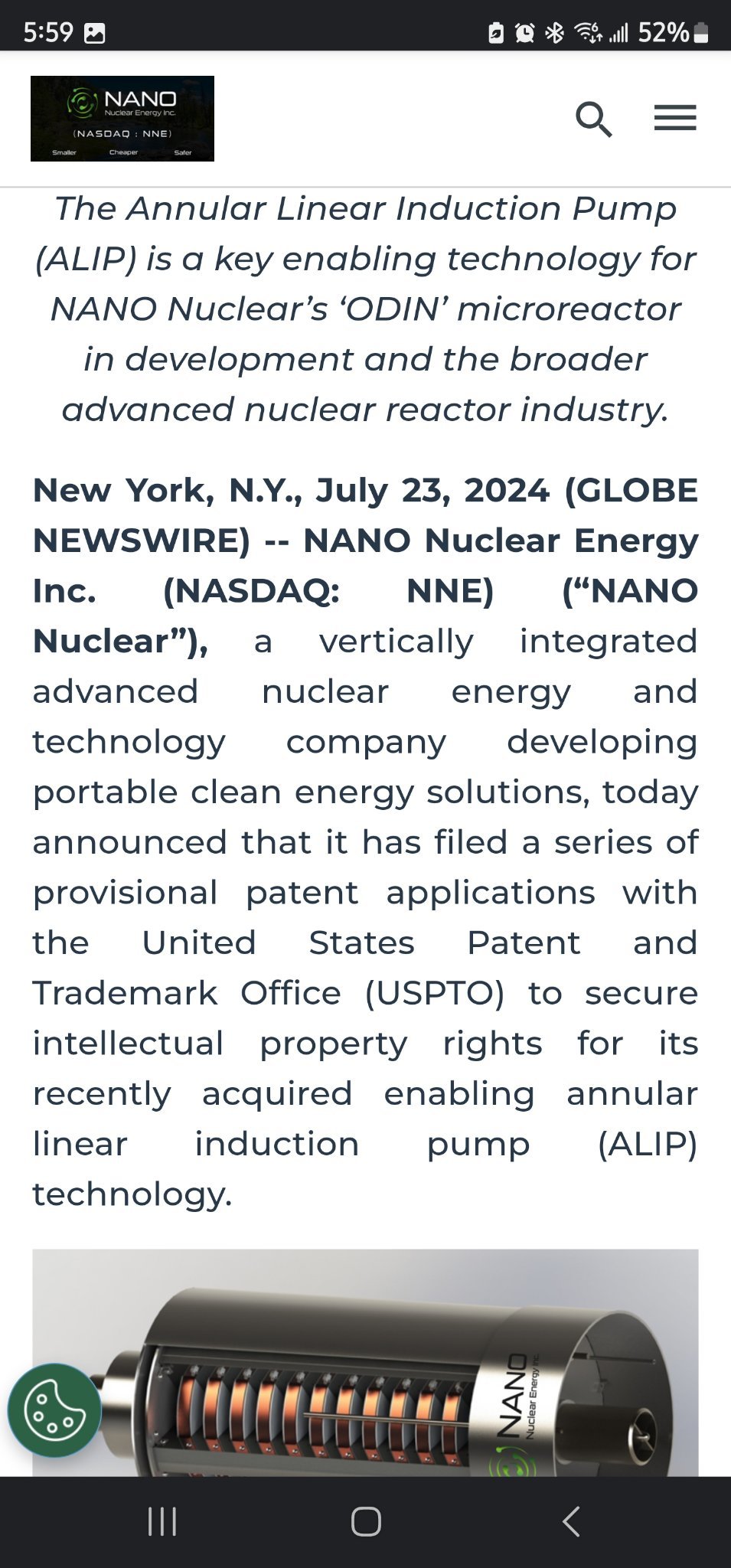 News update from NANO company.