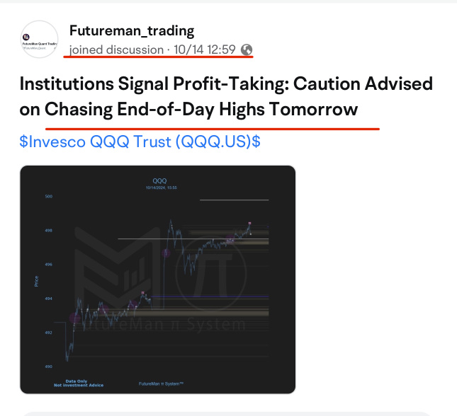 See It to Believe It: Our Latest Data on Institutional Moves Validated by the Market! follow me and like please