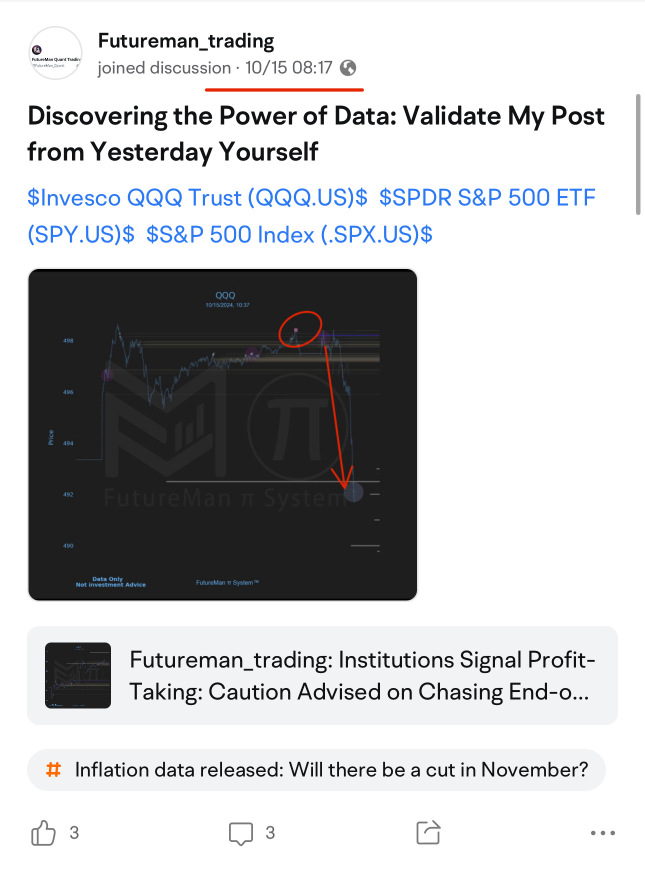 See It to Believe It: Our Latest Data on Institutional Moves Validated by the Market! follow me and like please