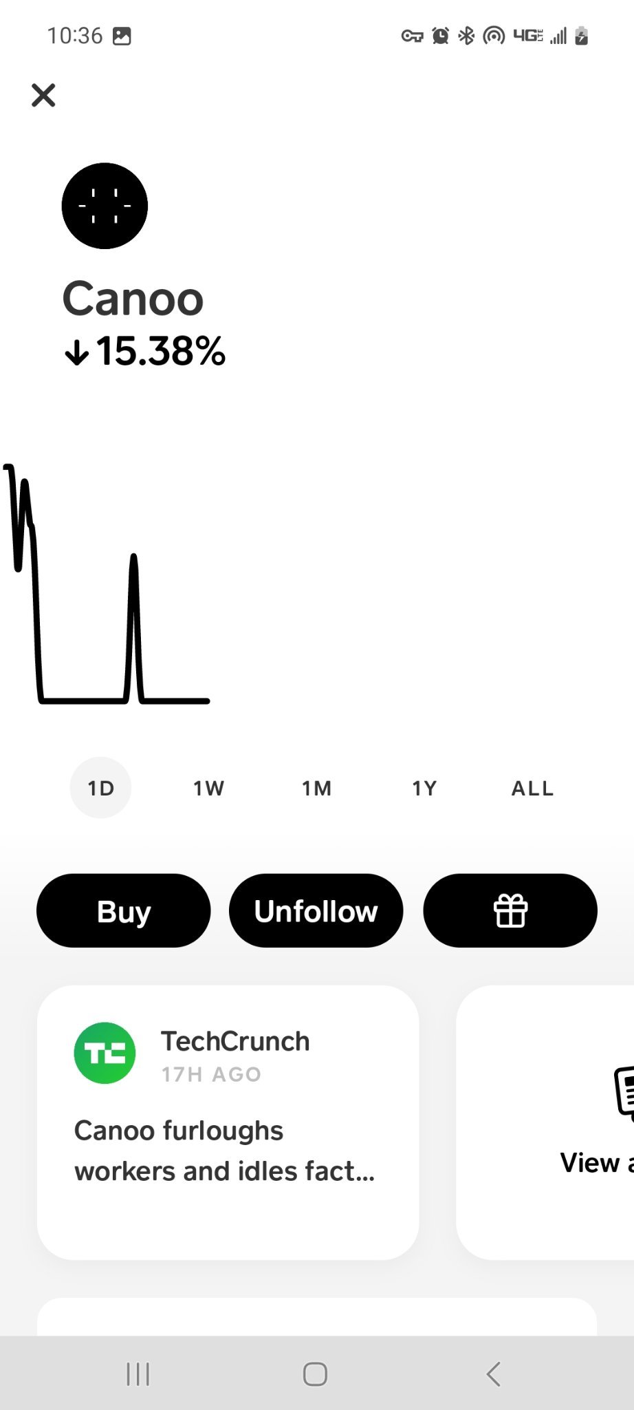 $Canoo (GOEV.US)$ this better not finish 15.38% down like it's been showing on cash app today.