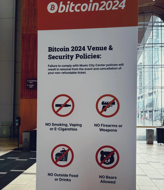 Bitcoin Conference venue rules