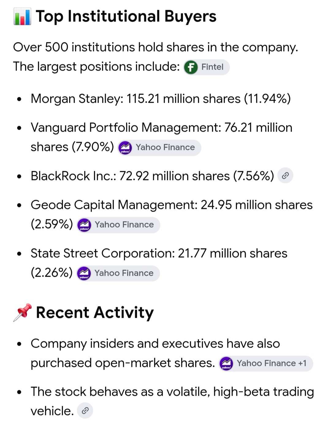 despite CFO sold her shares.......institutions still buying at low prices.....looking for more deadcat bounces.