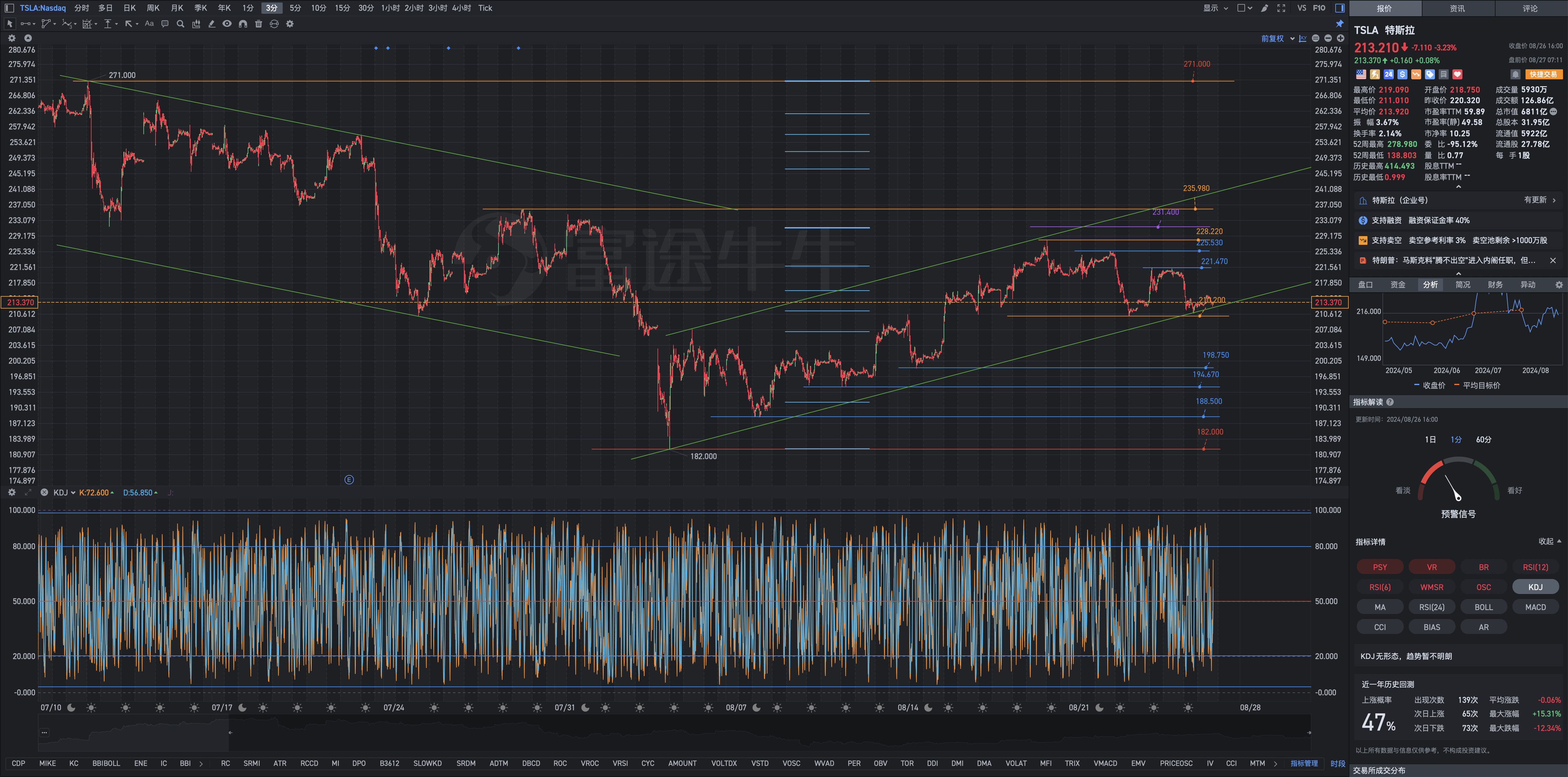Tesla New York Pre-market Review Chart Analysis Formula
