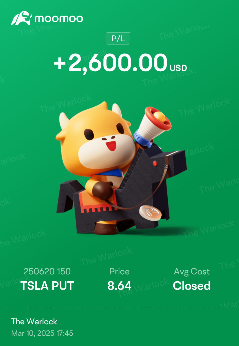 $特斯拉 (TSLA.US)$ PUTS會一直持續到納粹回家。去你的，埃隆。