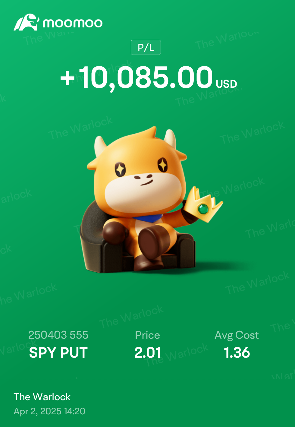 $SPDR S&P 500 ETF (SPY.US)$ let's go. Nice dip right there. $SPY 250403 555.00P$