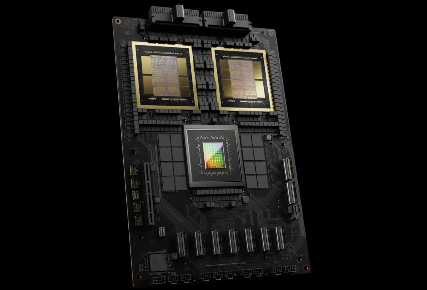 Here's what one GB200 looks like: Two GPUs, one CPU and one board; Source: Nvidia