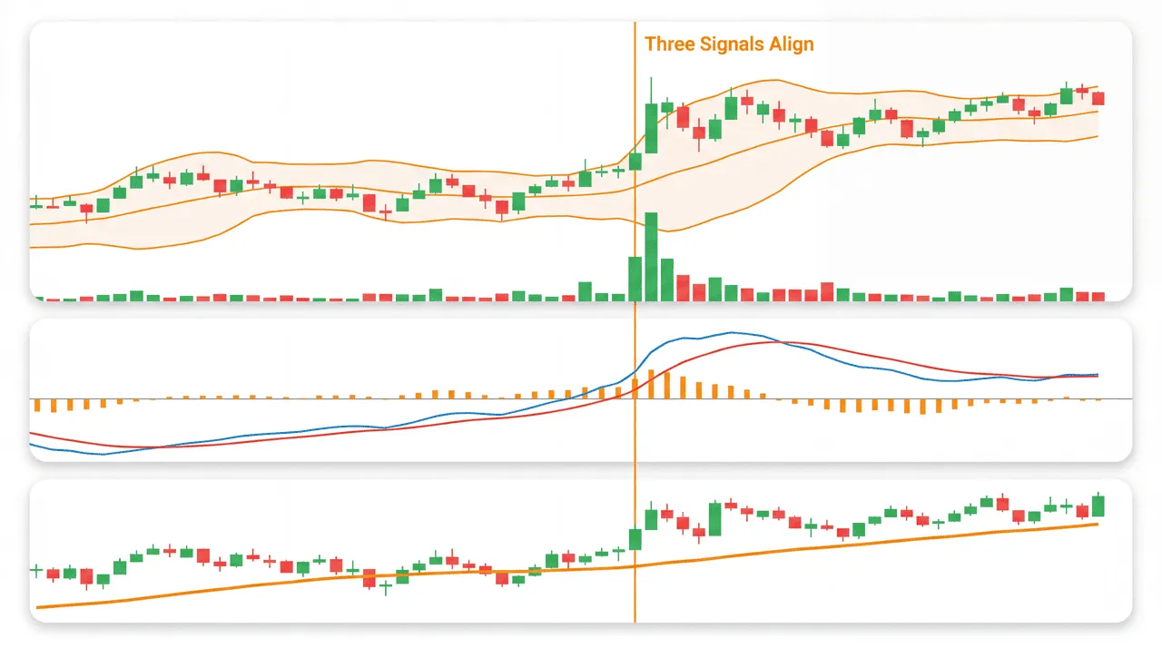 Video Timestamps: 0:00 — EP.0: Why Indicators Matter 0:32 — How to Add Indicators — PC 1:19 — How to Add Indicators — App 2:28 — EP.1: Bollinger Bands 3:35 — EP.2: MACD 4:39 — EP.3: KDJ 5:38 — EP.4: Moving Averages & Volume Stock chart shown is $Apple (AAPL.US)$historical data (2023–2024) for illustration purposes only. Not a reference to current price or a buy/sell recommendation. Reading signals without fall...