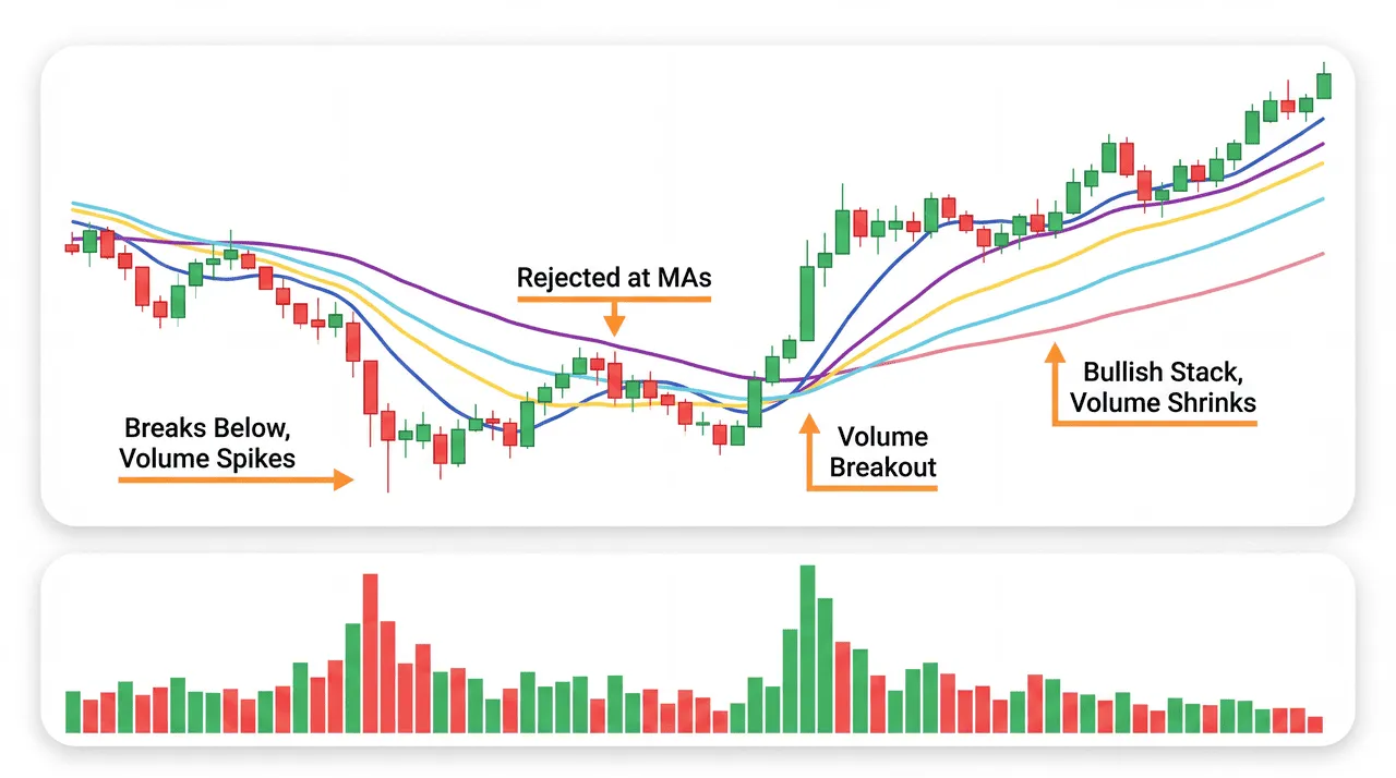 Video Timestamps: 0:00 — EP.0: Why Indicators Matter 0:32 — How to Add Indicators — PC 1:19 — How to Add Indicators — App 2:28 — EP.1: Bollinger Bands 3:35 — EP.2: MACD 4:39 — EP.3: KDJ 5:38 — EP.4: Moving Averages & Volume Stock chart shown is $Apple (AAPL.US)$historical data (2023–2024) for illustration purposes only. Not a reference to current price or a buy/sell recommendation. Reading signals without fall...