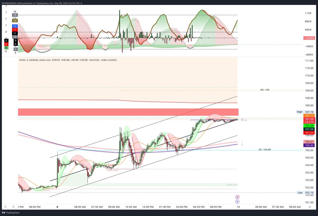 1hr & 5min 🔥🧑‍🦯 charts bully 🌊🏄🏿 spike up pre market would put the icing on the cake 😝 #109^