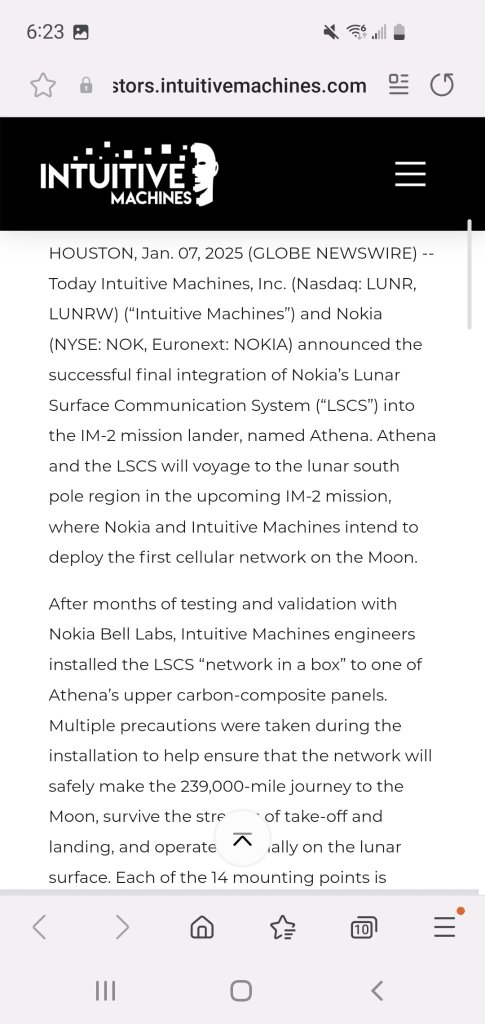 NOK Payload installed on IM-2