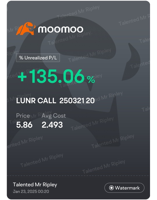 load $LUNR calls for February 27th Launch to Moon